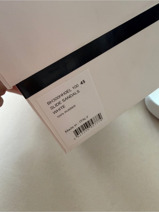 Givenchy White Slide Sandals with Black Logo